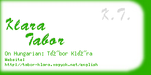 klara tabor business card